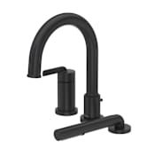 Riobel Authentica Deck Mounted Roman Tub Filler with Built-In Diverter - Includes Hand Shower Black