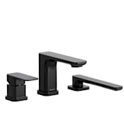 Riobel Equinox Deck Mounted Roman Tub Filler with Built-In Diverter - Includes Hand Shower Black