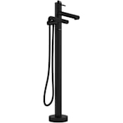 Riobel GS Floor Mounted Thermostatic Tub Filler with Built-In Diverter - Includes Hand Shower Black