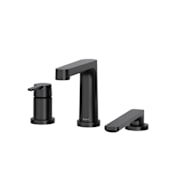 Riobel Nibi Deck Mounted Roman Tub Filler with Built-In Diverter - Includes Hand Shower Black