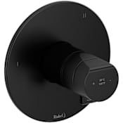 Riobel Parabola Three Independent Function Thermostatic Valve Trim Only with Single Knob Handle and Integrated Diverter - Less Rough In Black