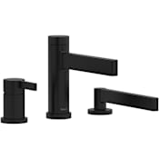 Riobel Paradox Deck Mounted Roman Tub Filler with Built-In Diverter - Includes Hand Shower Black