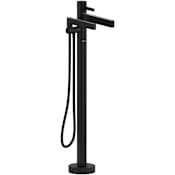 Riobel Paradox Floor Mounted Thermostatic Tub Filler with Built-In Diverter - Includes Hand Shower Black