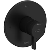 Riobel Paradox Two Independent and One Shared Function Thermostatic Valve Trim Only with Single Lever Handle and Integrated Diverter - Less Rough In Black
