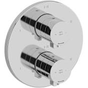 Riobel Paradox Six Function Thermostatic Valve Trim Only with Dual Lever Handles and Integrated Diverter - Less Rough In Chrome