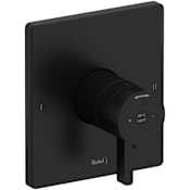 Riobel Paradox Two Independent Function Thermostatic Valve Trim Only with Single Lever Handle and Integrated Diverter - Less Rough In Black