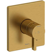 Riobel Paradox Three Independent, Two Shared Function Thermostatic Valve Trim Only with Single Lever Handle and Integrated Diverter - Less Rough In Brushed Gold