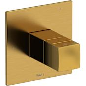 Riobel Reflet Three Independent Function Thermostatic Valve Trim Only with Single Knob Handle and Integrated Diverter - Less Rough In Brushed Gold