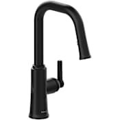 Riobel Trattoria 1.5 GPM Single Hole Pull Down Kitchen Faucet with Boomerang, Duralock, and Reflex Technology Black