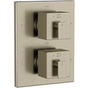 Riobel Zendo Six Function Thermostatic Valve Trim Only with Dual Lever Handles and Integrated Diverter - Less Rough In Brushed Nickel