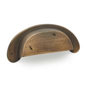 RK International Distressed 3" Center to Center Rustic Country Solid Brass Luxury Cabinet Cup Pull / Cup Handle Antique English