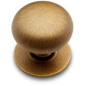 RK International Large Plain 1-1/2" Round Classic Solid Brass Smooth Mushroom Cabinet / Drawer Knob with Base Antique English