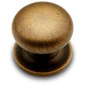 RK International Small Plain 1-1/4 Inch Mushroom Cabinet Knob Antique English