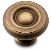 RK International Small Plain 1-1/4 Inch Mushroom Cabinet Knob Antique English
