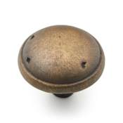 RK International Distressed 1 3/8" Rustic Bold Solid Brass Luxury Cabinet Knob / Drawer Knob Antique English