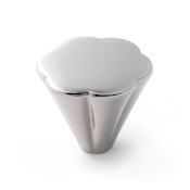 RK International Florian 1 1/4" Modern Scalloped Cone Solid Brass Cabinet Knob / Drawer Knob Polished Nickel