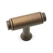 RK International Cylinder 1 13/16" Modern Industrial T Bar Solid Brass Luxury Cabinet Knob / Drawer Knob Antique English