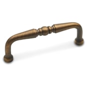 RK International Barrel 3" Center to Center Solid Brass Traditional Cabinet Handle / Drawer Pull Antique English