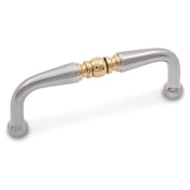 RK International Barrel 3 Inch Center to Center Handle Cabinet Pull Satin Nickel / Brass