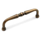 RK International Barrel 3-1/2" Center to Center Solid Brass Traditional Knuckle Cabinet Handle / Drawer Pull Antique English