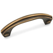 RK International Plain 3" Center to Center Solid Brass Arch Bow Cabinet Handle / Drawer Pull Antique English