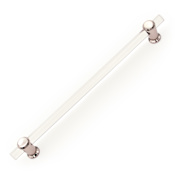 RK International Radiance 10" Center to Center Large Modern Acrylic Bar Cabinet Handle / Drawer Pull with Solid Brass Mounts Polished Nickel