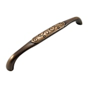 RK International Palermo 8" Center to Center Contemporary Farmhouse Arch Cabinet Pull with Scroll Detailing Brushed English