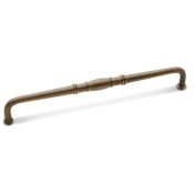 RK International Barrel 8" Center to Center Solid Brass Traditional Single Knuckle Cabinet Handle / Drawer Pull Antique English