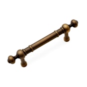 RK International Industrial 3" Center to Center Pipe Bar Solid Brass Cabinet Handle / Drawer Pull with Finial Ends Antique English