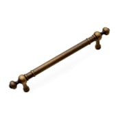 RK International Industrial 5" Center to Center Vintage Solid Brass Pipe Bar Luxury Cabinet Pull / Handle with Decorative Ball Finial Ends Antique English