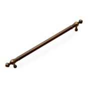 RK International Industrial 8" Center to Center Solid Brass Pipe Bar Cabinet Pull with Decorative Ball Finial Ends Antique English