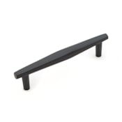 RK International Gibraltar 5" Center to Center Modern Faceted Bar Solid Brass Cabinet Pull / Drawer Handle Black