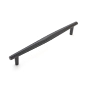 RK International Gibraltar 8" Center to Center Modern Faceted Bar Solid Brass Cabinet Handle / Drawer Pull Black