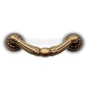RK International Petal 3" Center to Center Solid Brass Luxury Tuscan Swag Cabinet Handle / Drawer Pull Antique English