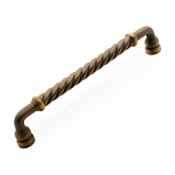 RK International Rustic Farmhouse 12" Center to Center Twisted Rope Solid Brass Luxury Appliance Handle / Appliance Pull Antique English