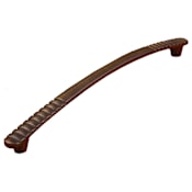 RK International Ridged Edge 18" Center to Center Modern Industrial Solid Brass Luxury Oval Bar Appliance Handle / Appliance Pull Antique English