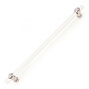 RK International Radiance 18" Center to Center Modern Acrylic Bar Appliance Handle Appliance Pull with Solid Brass Mounts Polished Nickel