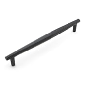 RK International Gibraltar 12" Center to Center Modern Industrial Faceted Solid Brass Appliance Handle / Appliance Pull Black