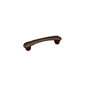 RK International Ridges 3" Center to Center Oval Ridged Bar Solid Brass Luxury Cabinet Pull / Handle Antique English