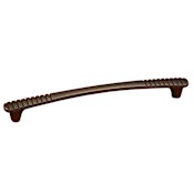 RK International Ridges 8" Center to Center Ridged Oval Bar Solid Brass Cabinet Handle / Drawer Pull Antique English