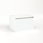 Robern Cartesian 24" Single Wall Mounted Vanity Cabinet - Less Vanity Top with Plumbing Drawer Matte White