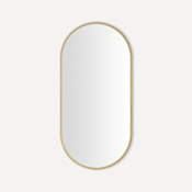 Robern Craft Series 20" W x 40" H Traditional Oval Metal Framed Bathroom Wall Mirror Brass