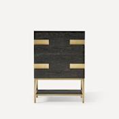 Robern Craft Series 24" Single Free Standing Vanity Cabinet Only - Less Vanity Top Matte Black Oak with Aged Brass