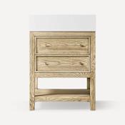Robern Craft Series 24" Single Free Standing Vanity Cabinet Only - Less Vanity Top Rustic Oak with Brushed Pewter
