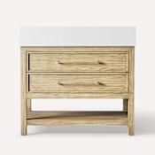 Robern Skaarsgard 36" Single Free Standing Vanity Cabinet - Less Vanity Top Rustic Oak / Brushed Pewter