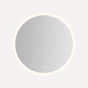 Robern Instinct 30" Diameter Flat Frameless Wall Mounted Bathroom Mirror with LED Lighting Mirror