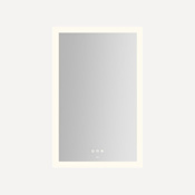 Robern Instinct 19-1/8"W x 29-7/8"H Rectangular Flat Frameless Wall Mounted Bathroom Mirror with LED Lighting Mirror