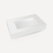 Robern 36" Quartz Vanity Top for Widespread Faucet Matte White