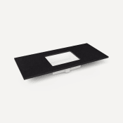 Robern 49" Quartz Vanity Top for Widespread Faucet Lava Black