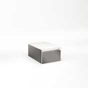 Robern Cartesian 12" Aluminum and Glass Modular Vanity Cabinet - Less Vanity Top Tinted Grey Mirror